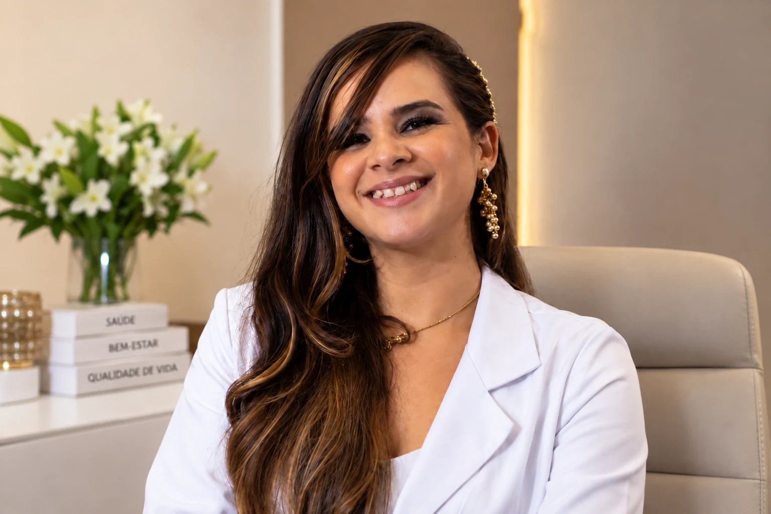 Dra. Bianca Fialho em ambiente profissional
